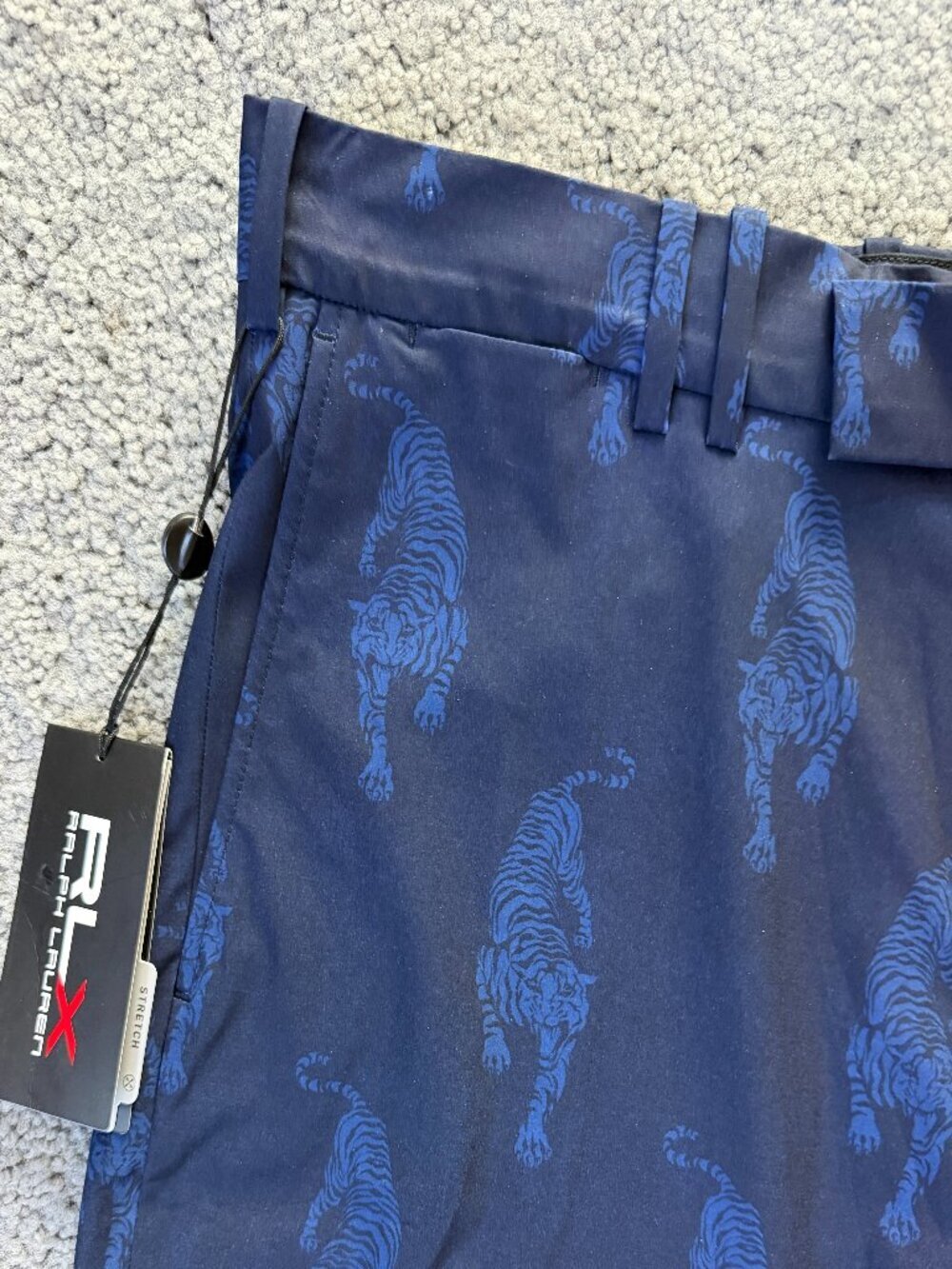 RLX Ralph Lauren Golf Shorts - Blue with Tiger Pattern - Size 36 - New With Tags - Picture 3 of 12